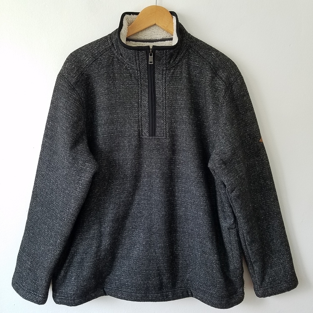 Orvis Brighton 1/4 Zip Sherpa Lined Longsleeve Pull-over Sweater L